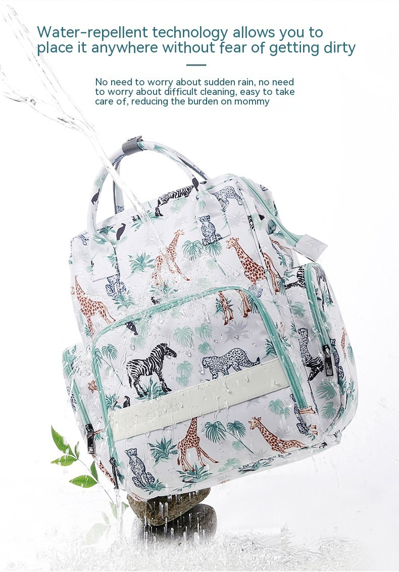 Sac à dos multifonctionnel en Nylon imprimé imperméable à la mode, sac de maman Portable de grande capacité