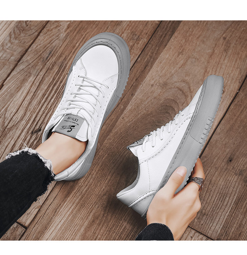 Autumn Men's Shoes Casual Leather Shoes Slip-on Sports Board Shoes Versatile Work Waterproof Easy Wear Tide Shoes