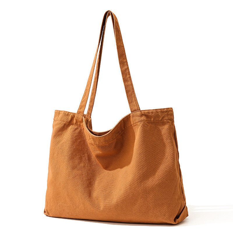 Plain Simple One-shoulder Canvas Bag
