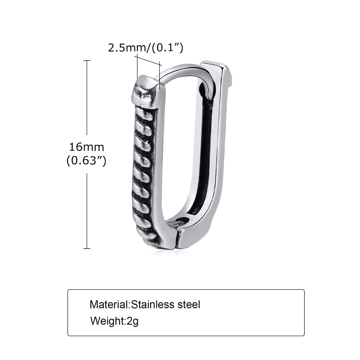 Men's Personality Fashion Retro Stainless Steel Earrings Men's Accessories