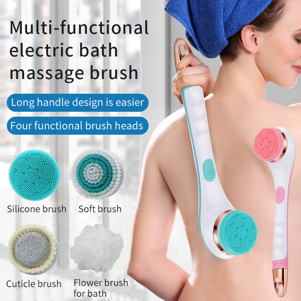 Brosse de bain électrique en Silicone, épurateur de dos, Rechargeable par USB, brosse de douche rotative à 2 vitesses, brosse de nettoyage du corps étanche pour Spa