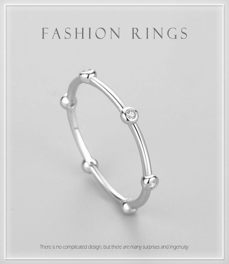 S925 Sterling Silver Simple Ring Female Japanese And Korean Niche