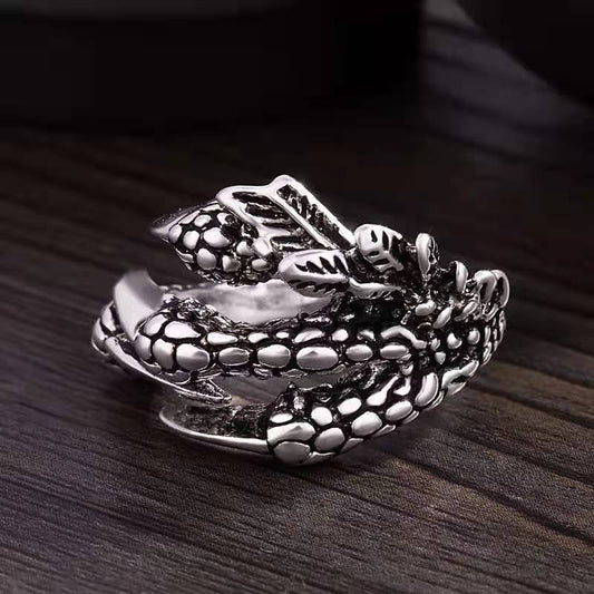 Bague griffe rétro en métal pour hommes