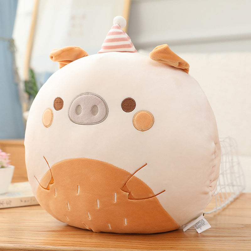 Almohada cálida de algodón con dibujos de dinosaurio, cerdo, oso, pingüino, 35cm