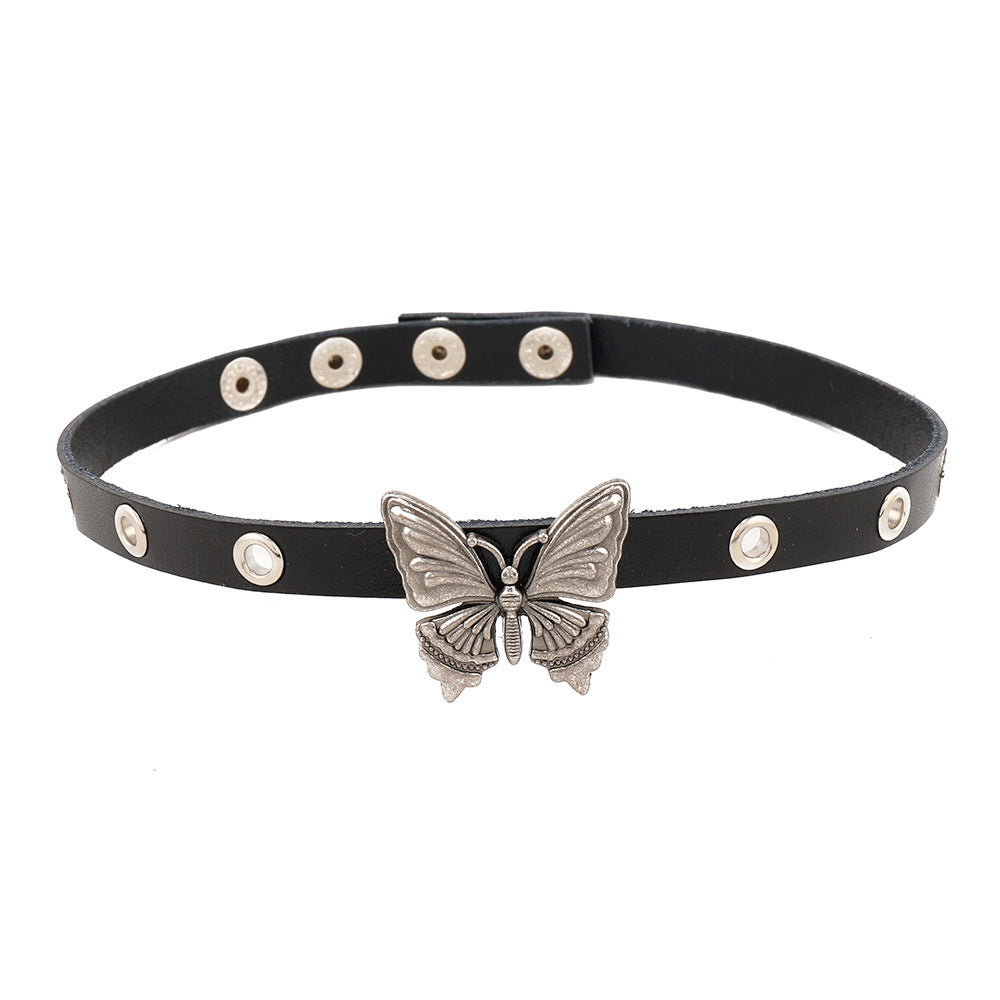 Ins nouveau bracelet en cuir papillon punk de style sombre
