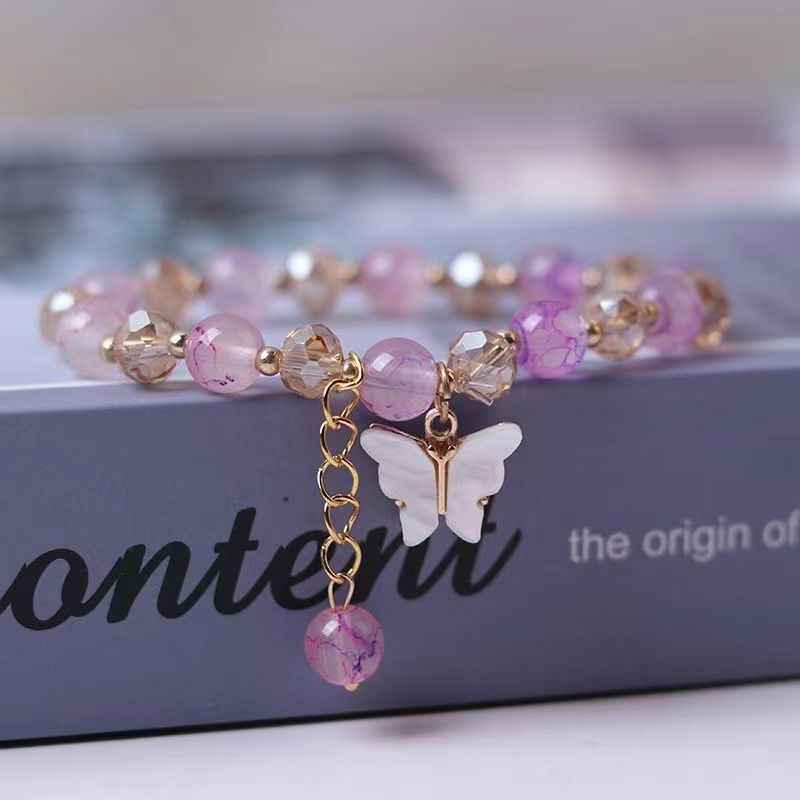 Nueva pulsera de mariposa de cristal fresco para niños