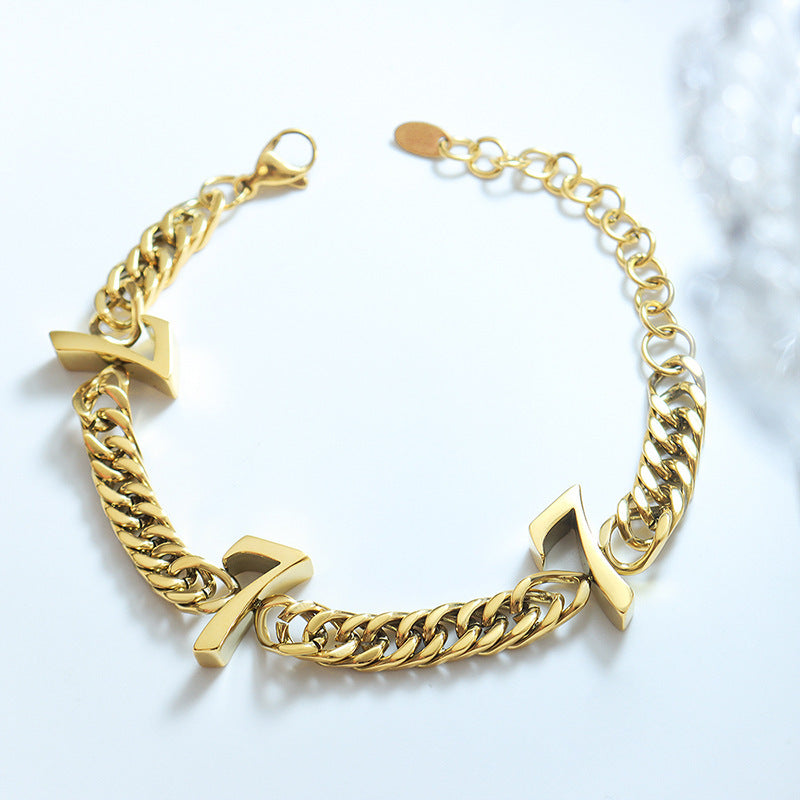 Digital Personalized Bracelet Titanium Steel Design Heavy Industry Bracelet