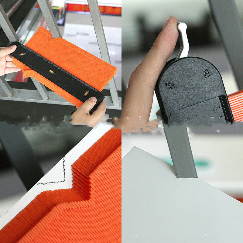 Plantilla de medidor de contorno de 5 y 10 pulgadas, medidor de contorno de plástico, duplicador de azulejos, regla de medida para dar forma a los bordes, herramienta de medición