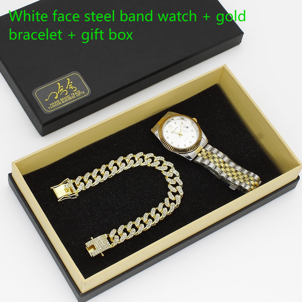 Montre-bracelet lunettes nouvelle montre pour hommes affaires commerce extérieur lunettes de soleil montre boîte-cadeau costume
