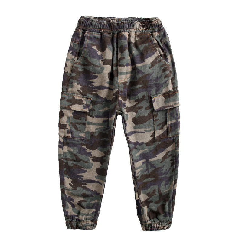 Pantalon décontracté de camouflage militaire de sport pour enfants