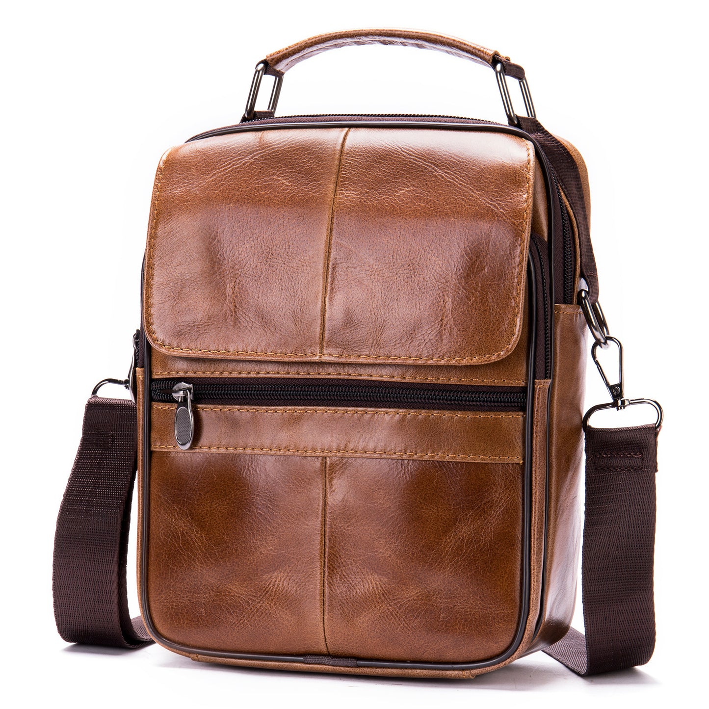 Bolso De Hombre De Piel Vertical Casual