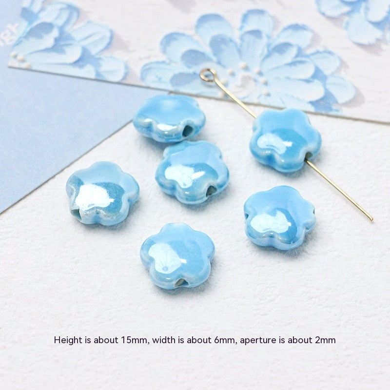 Série bleue en céramique japonaise dispersée, bricolage, collier de perles fait à la main, Bracelet, matériel de perles d'espacement