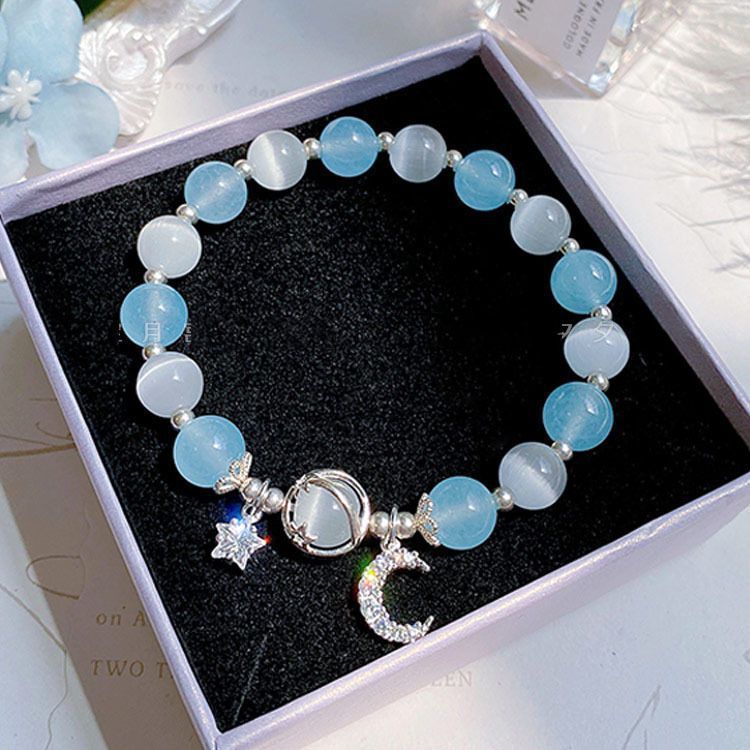 Bracelet opale lavande pour femme, Design d'intérêt particulier, gris clair de lune