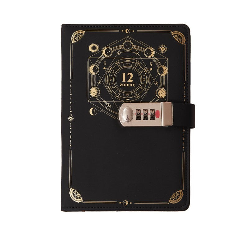 Diario con libro de contraseñas con cerradura, cuaderno con corazón de niña Retro literario Simple con huella dactilar