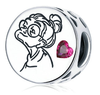 Sterling Silver Letters Flower Bracelet Accessories Simple Zircon Beads