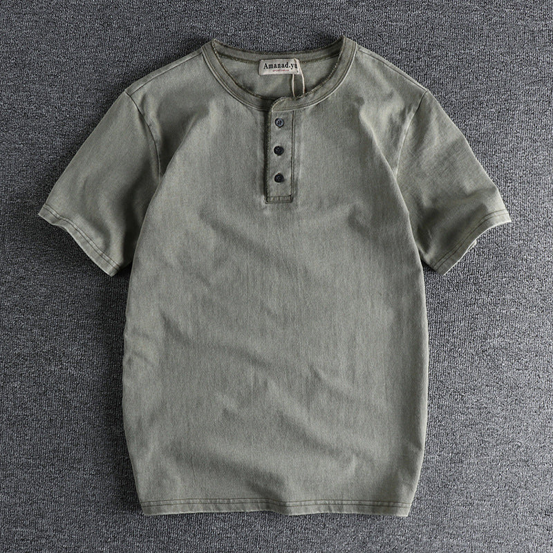 Men's Retro All Cotton Short Sleeve T-shirt