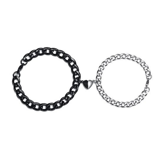 Bracelet de couple magnétique pour chaîne à maillons cubains