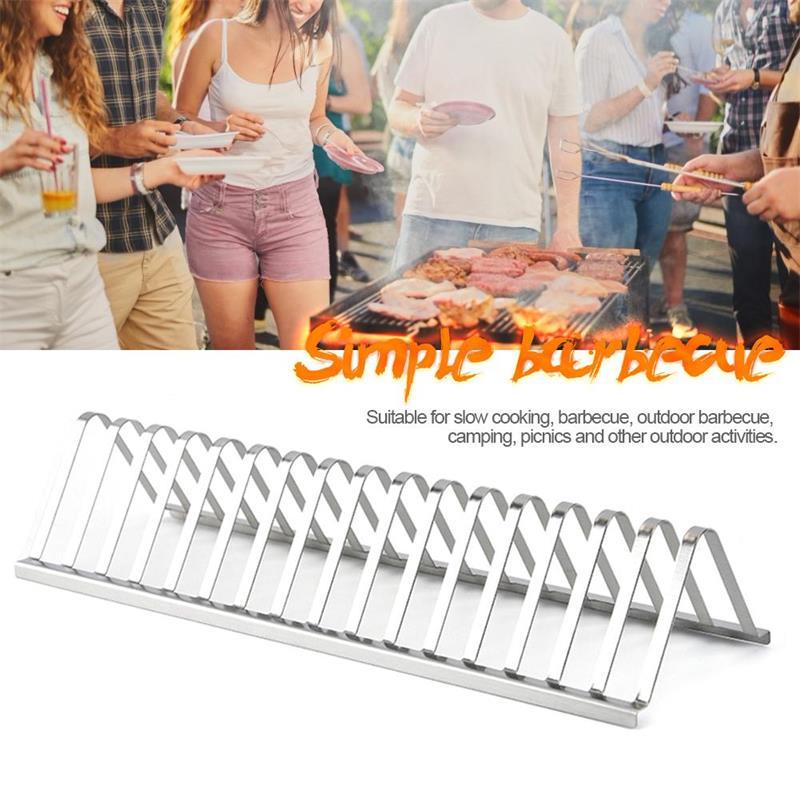 Support de gril de Barbecue en acier inoxydable, supports de côtes pour fumer, accessoires de Barbecue, support de rôtissage en plein air, ustensile de pique-nique