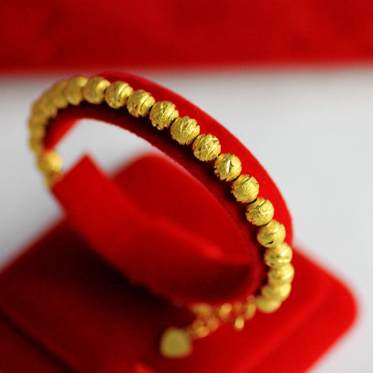 Ethnic Style Vietnam Sand Lucky Beads Bracelet 24k Copper Plating Yellow Gold Girl Bracelet