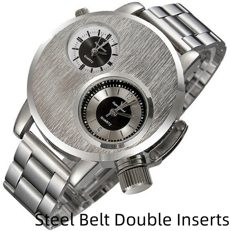Montre Double Mouvement Grande Plaque Homme