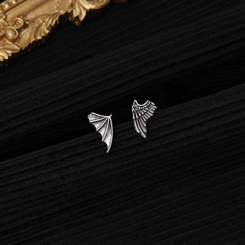 Clous d'oreilles ailes d'ange, personnalité rétro minimaliste