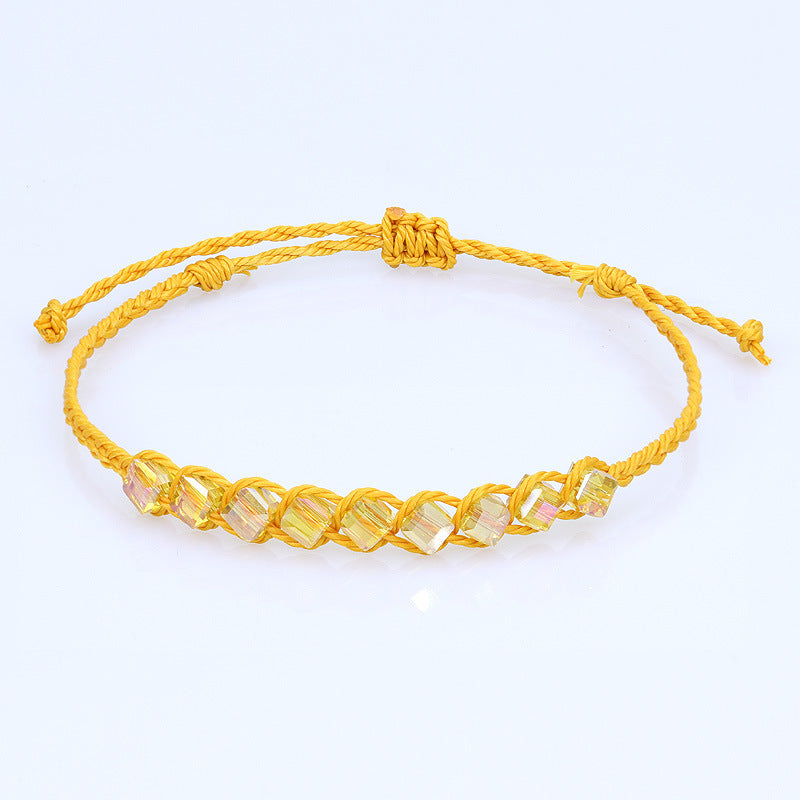 Bracelet de perles de cristal cubique fait à la main