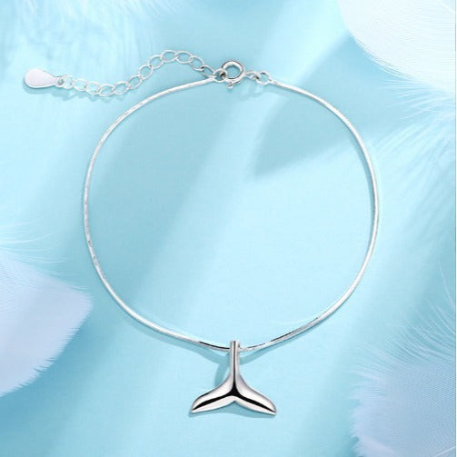 Bracelet en forme de larme de sirène minimaliste en argent pour femme, version coréenne
