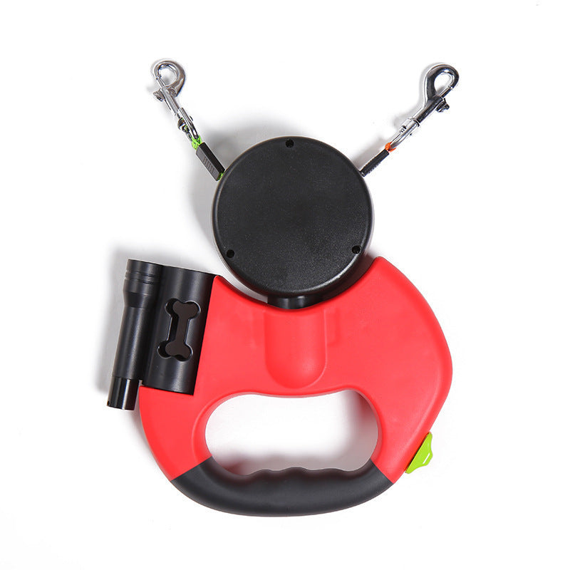 Laisse rétractable pour chien, pour petits chiens, Double laisse réfléchissante pour animaux de compagnie, pivotante à 360 degrés, sans Double laisse de marche avec lumières, produits pour animaux de compagnie