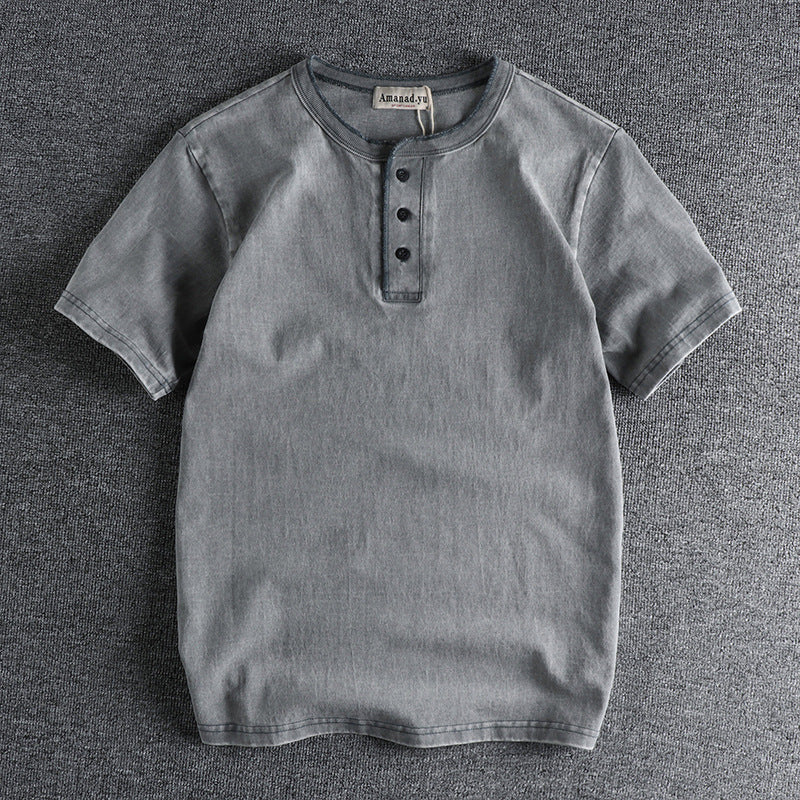 Men's Retro All Cotton Short Sleeve T-shirt