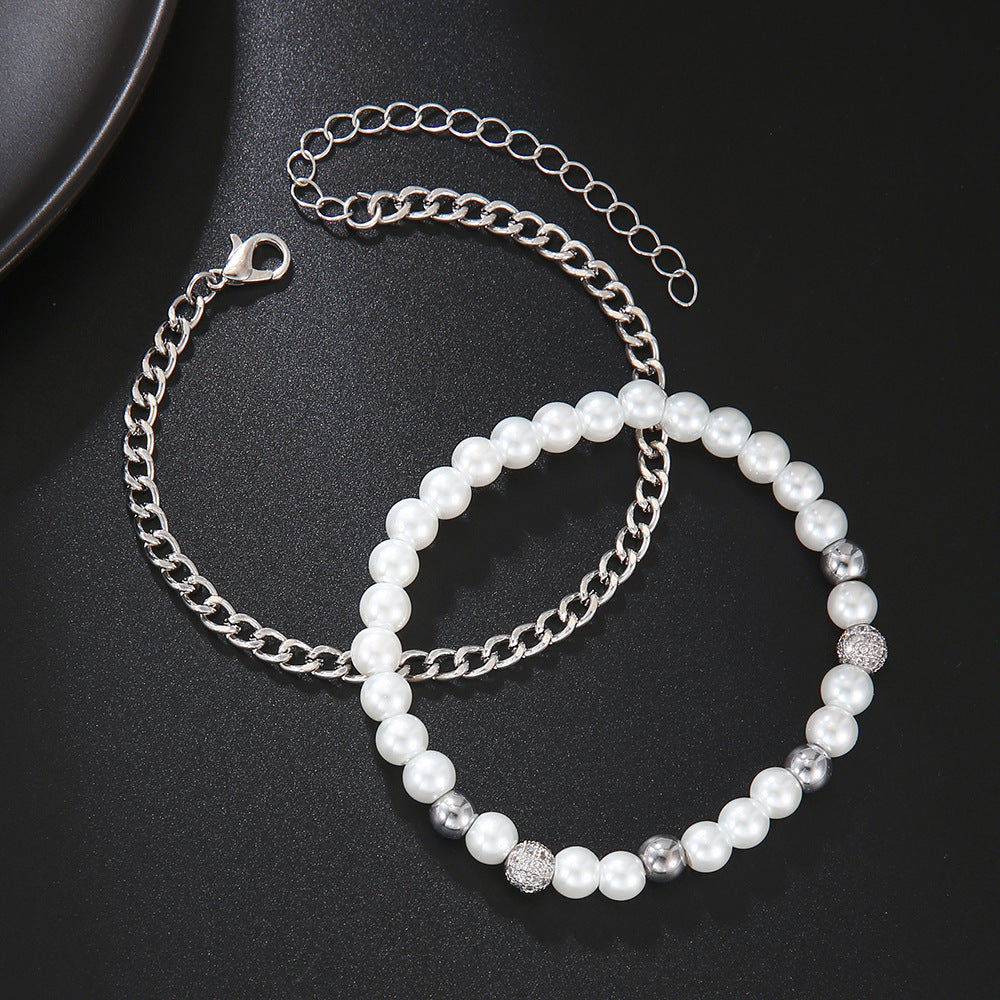 Costume de bracelet de perles de zircon pour hommes