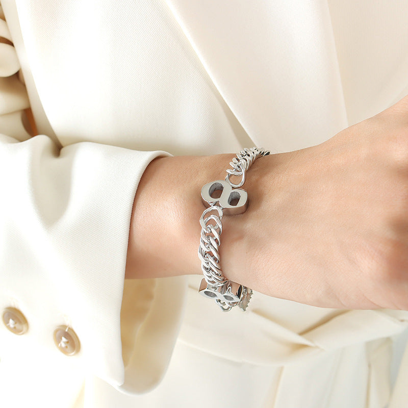 Digital Personalized Bracelet Titanium Steel Design Heavy Industry Bracelet