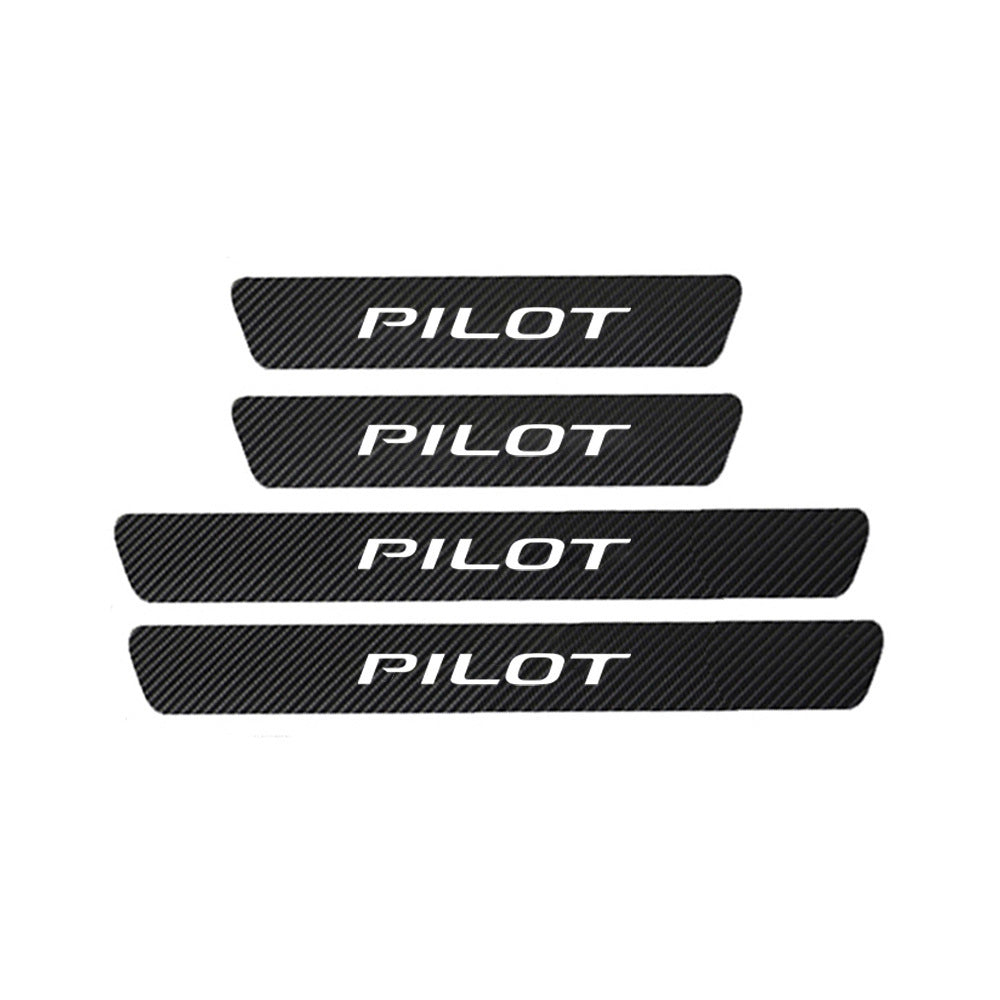 Creative Letter Carbon Fiber Leather Car Threshold Strip