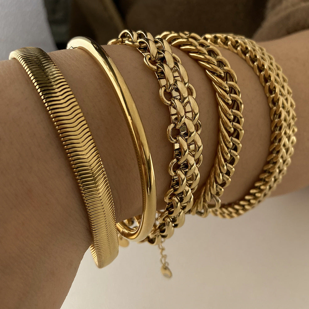 Bracelet en acier inoxydable galvanoplastie style simple