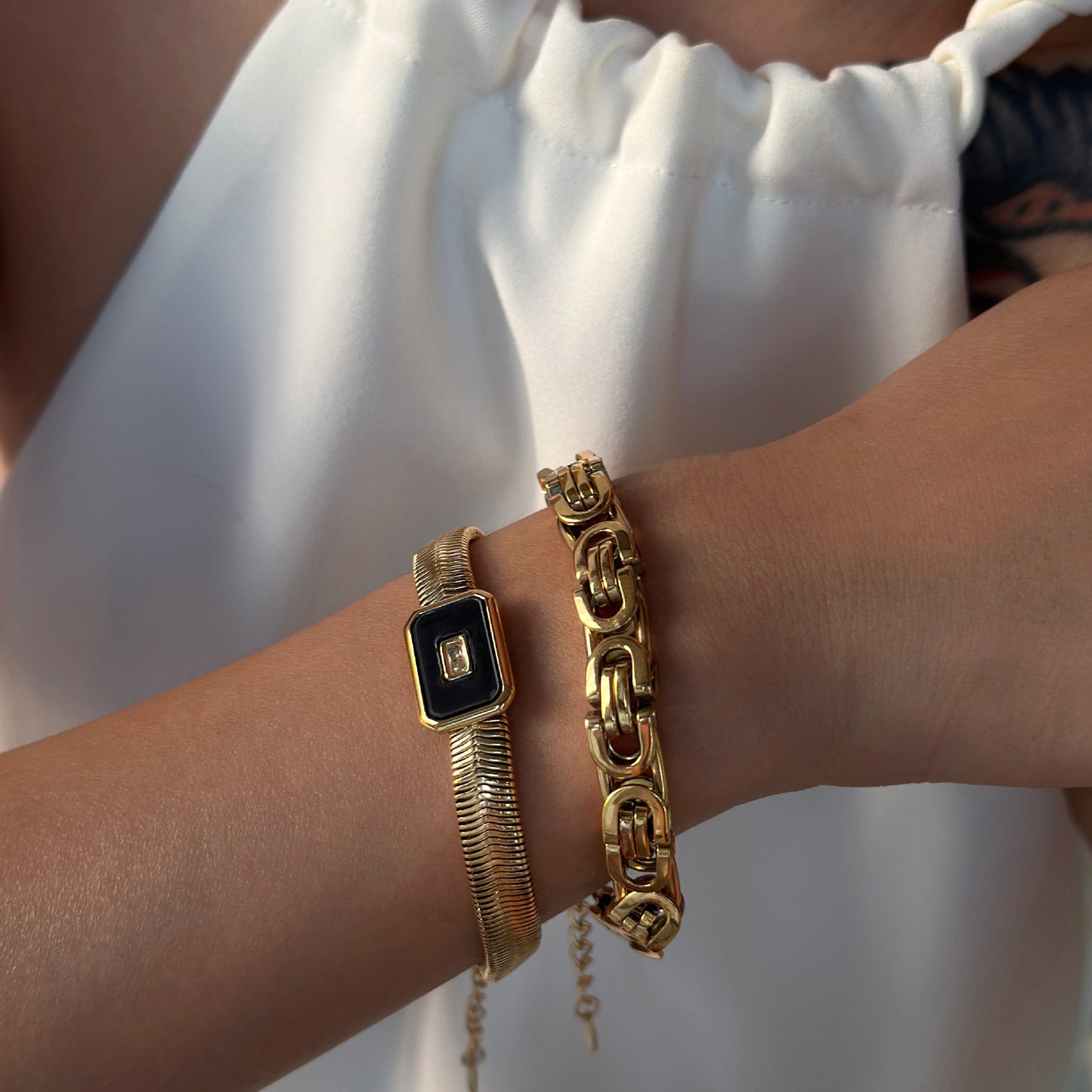 Minimalist Retro Mirror Shell Square Brand Bracelet