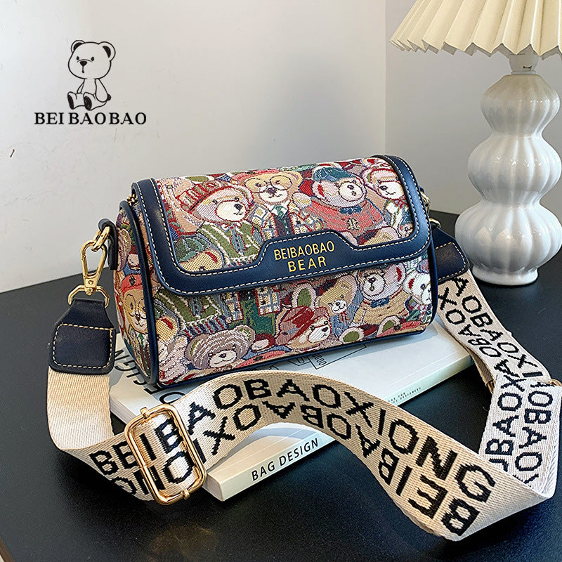 Sac à bandoulière à motif de petit ours de dessin animé, Design d'intérêt particulier, sac à bandoulière à la mode