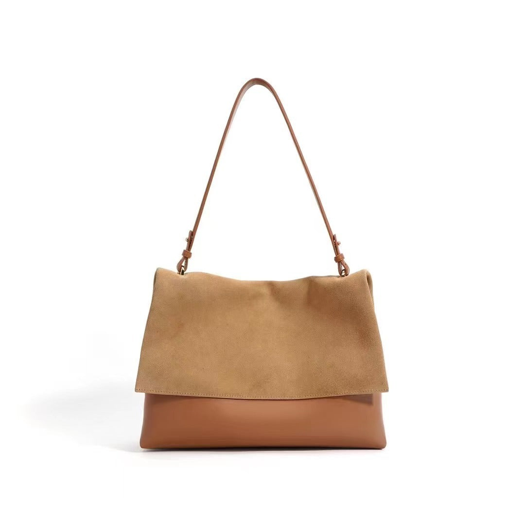 Sac messager rétro de couleur contrastée sous les bras, sac à bandoulière haut de gamme