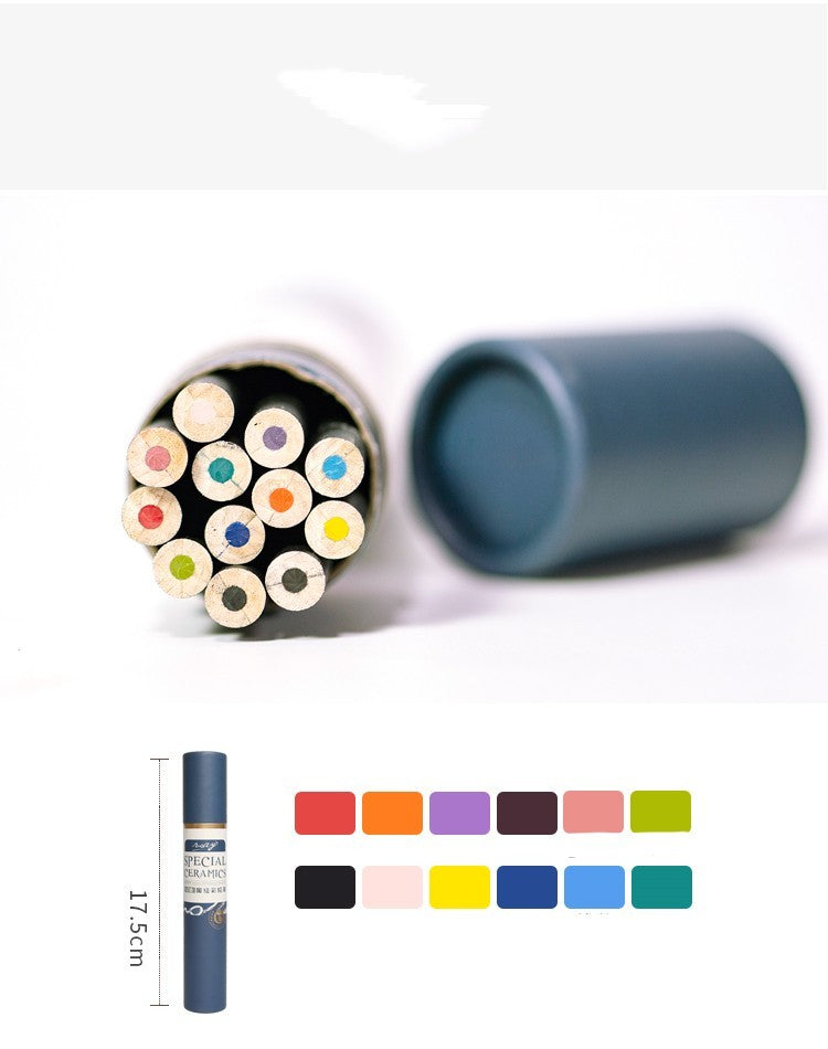 Lápiz de color bajo vidriado de cerámica Dibujo a lápiz soluble en agua en blanco