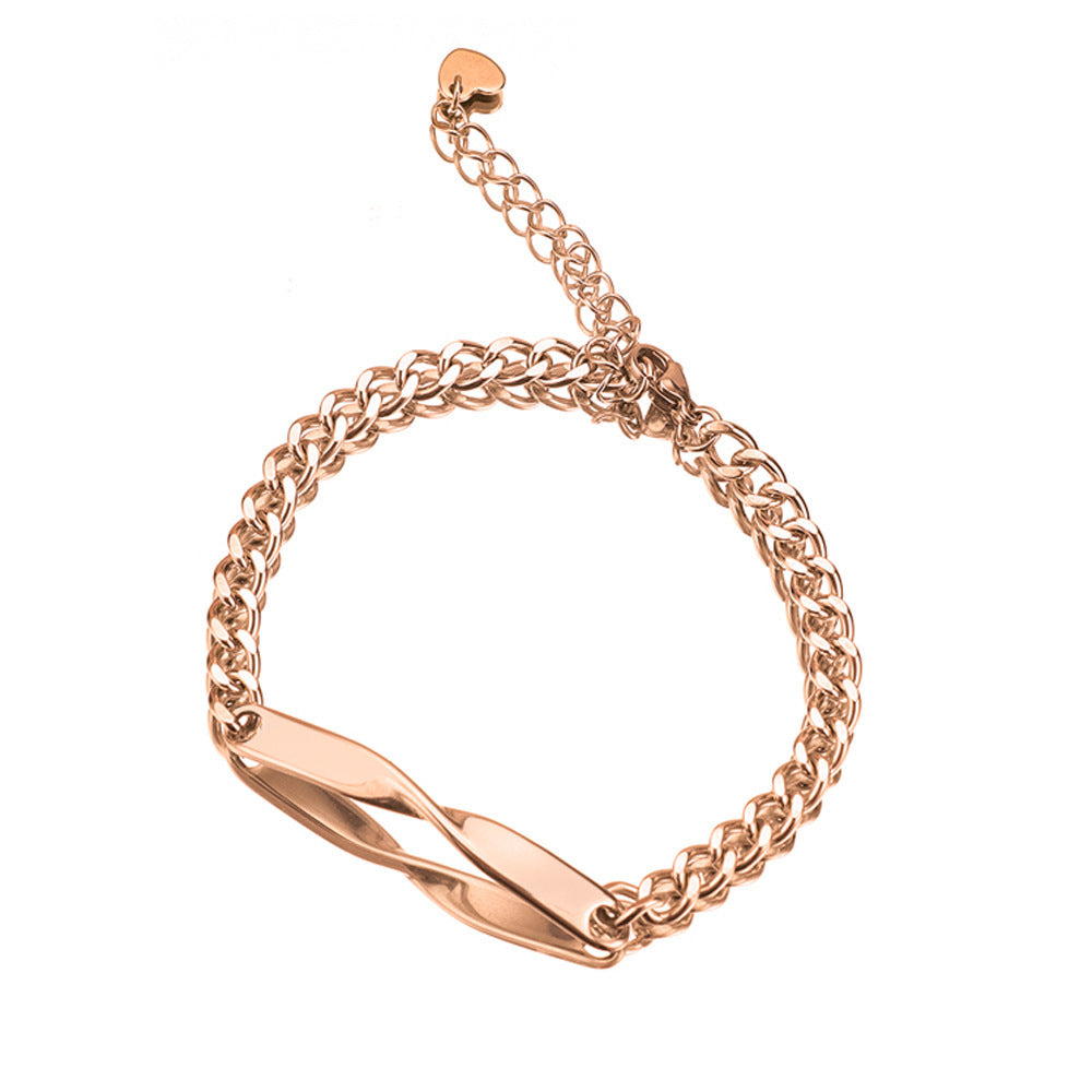 Simple Stainless Steel Mobius Couple Bracelet