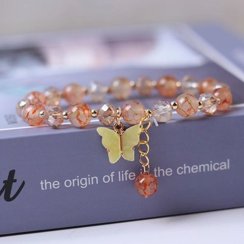 Nueva pulsera de mariposa de cristal fresco para niños