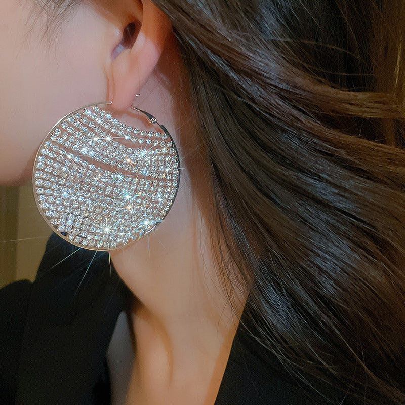 Diamond Round Earrings High-grade