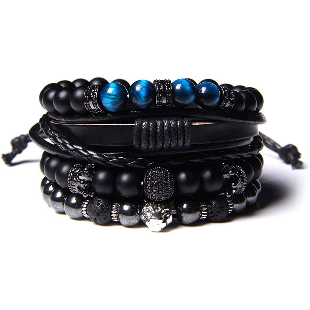 Bracelet en cuir multicouche de personnalité de la mode
