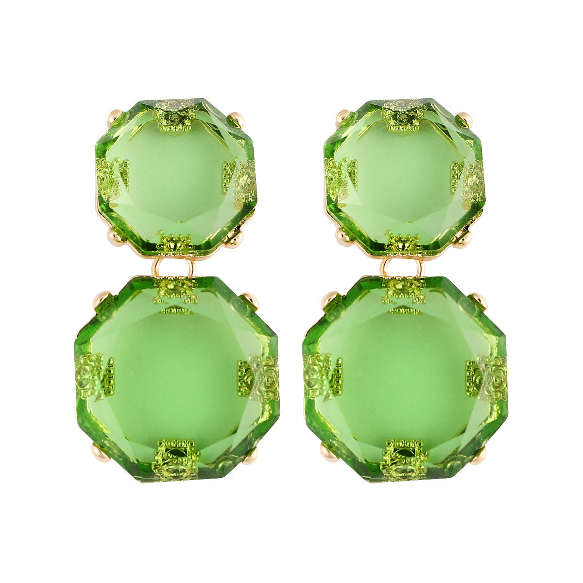Boucles d'oreilles en résine transparente de style bohème d'été