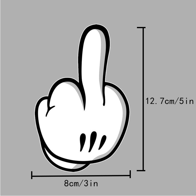 Dedo medio coche impermeable pegatina ventana vidrio parachoques ventana pegatina flor