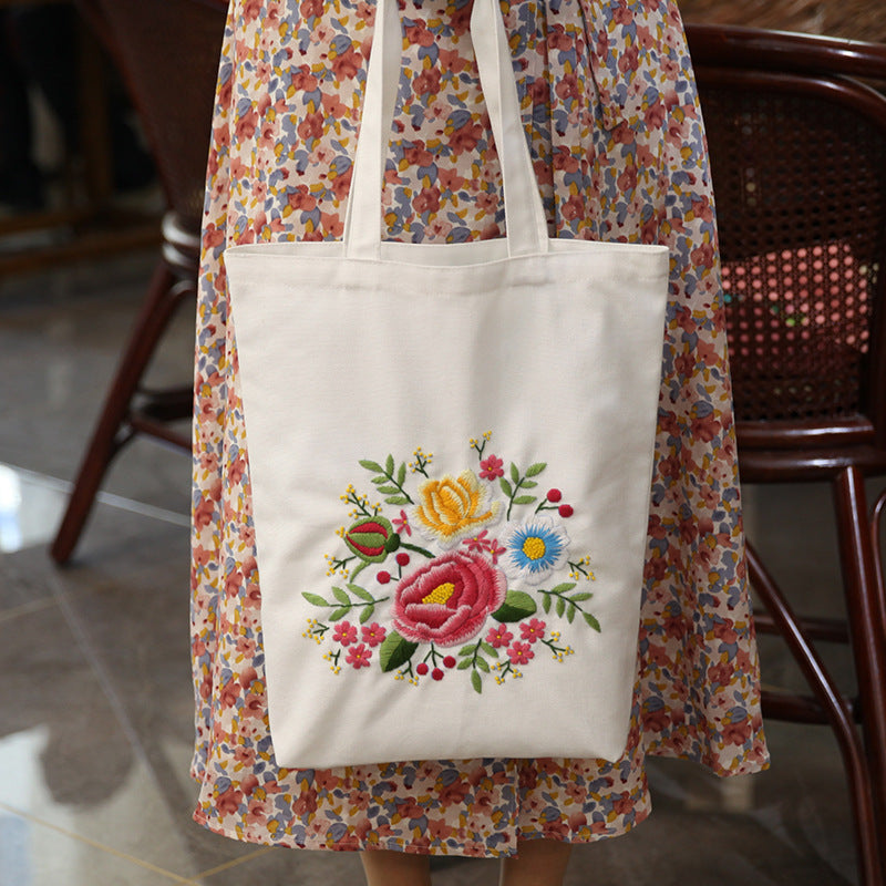 Embroidery Handmade Diy Material Canvas Shoulder Bag