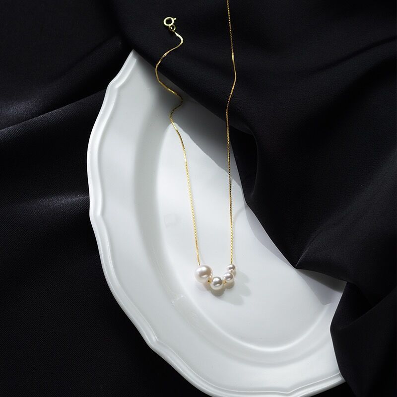S925 Sterling Silver Pearl Necklace For Women Light Luxury Minority