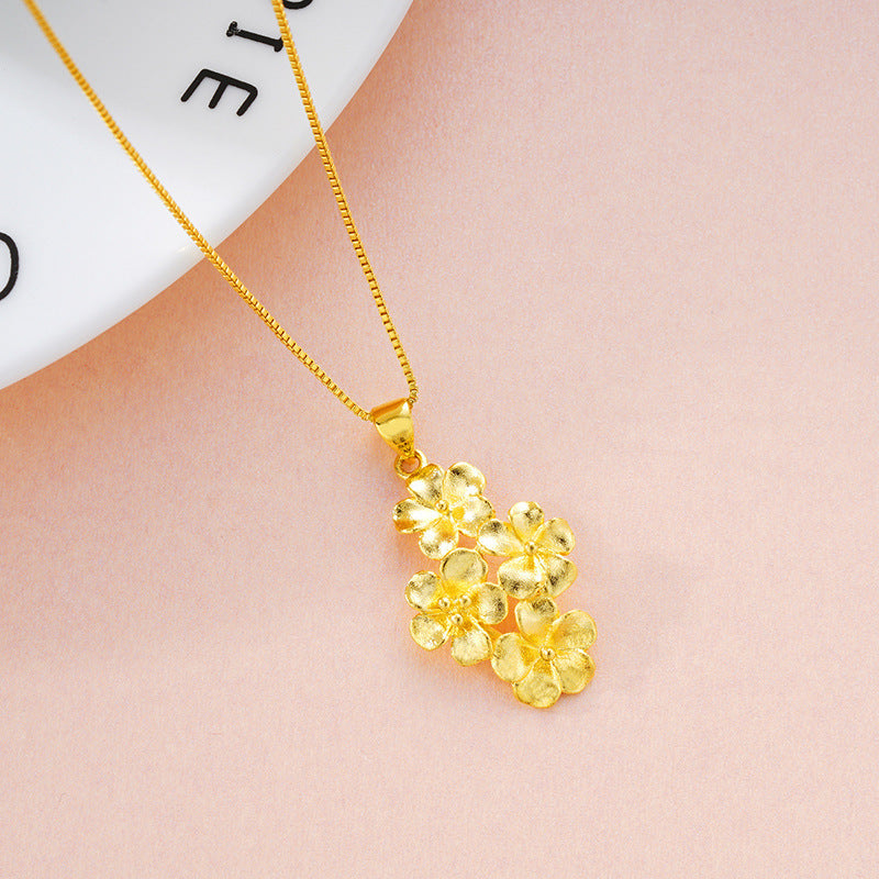Vietnam Placer Gold Lady's Flower Accessories Necklace Bracelet Ring