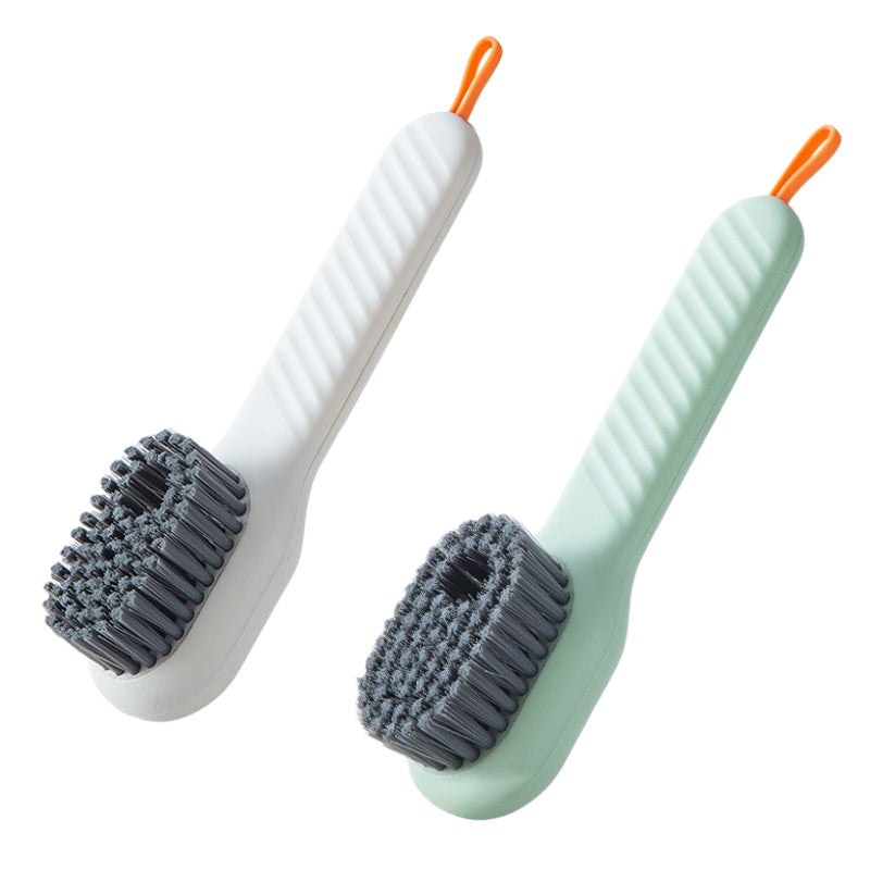 Brosse à chaussures de nettoyage en profondeur, à décharge automatique de liquide, à poils souples, pour le linge domestique, outil de nettoyage à usage quotidien