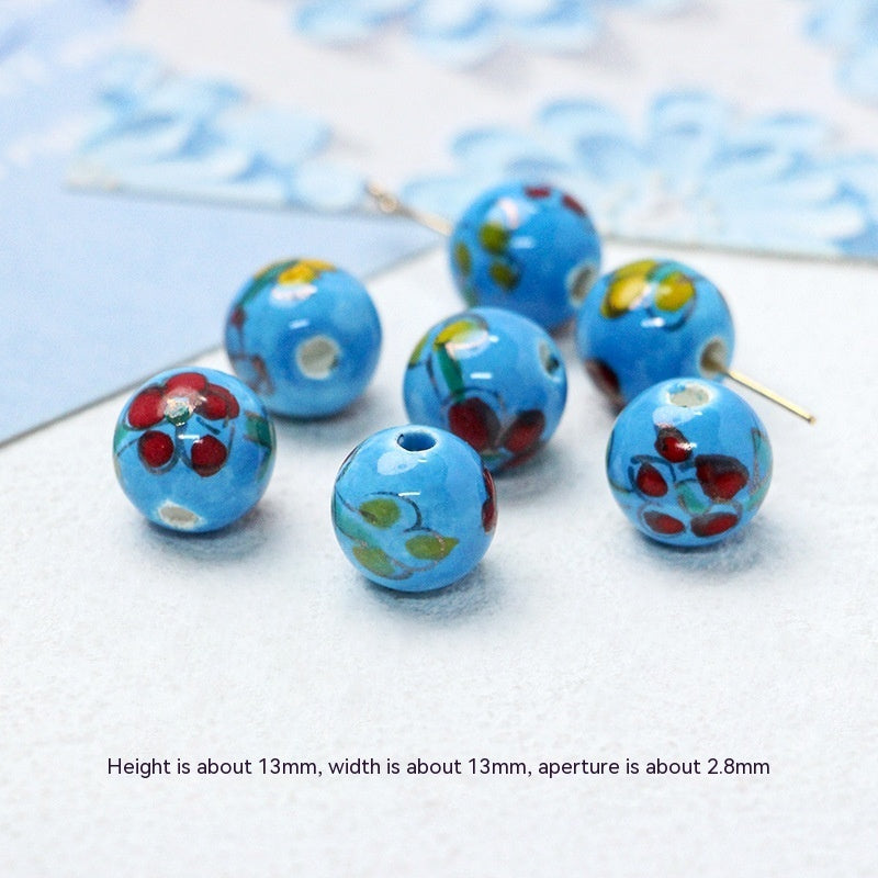 Série bleue en céramique japonaise dispersée, bricolage, collier de perles fait à la main, Bracelet, matériel de perles d'espacement