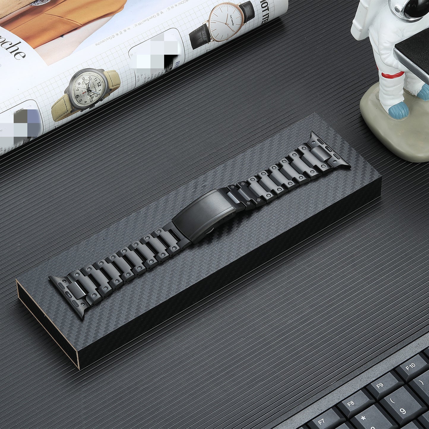 Petit bracelet de montre carré intégré en alliage de titane