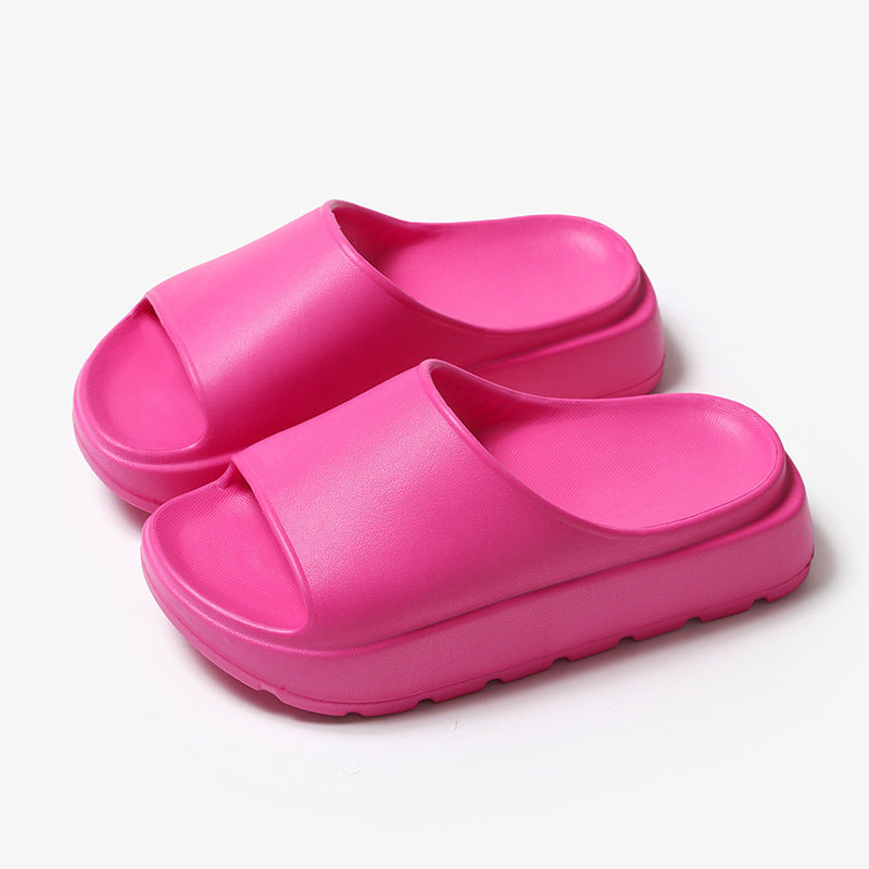 Zapatos de Boca de pescado de 5,5 cm, zapatillas de baño para el hogar, zapatillas de playa de suela gruesa para exteriores para mujer